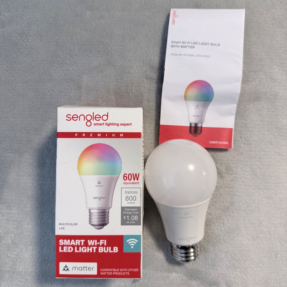 Sengled Smart Wi-Fi LED Light Bulb‎ Matter Multicolor A19 60W Ale